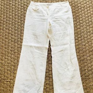 Loft white linen pants size 4 EUC